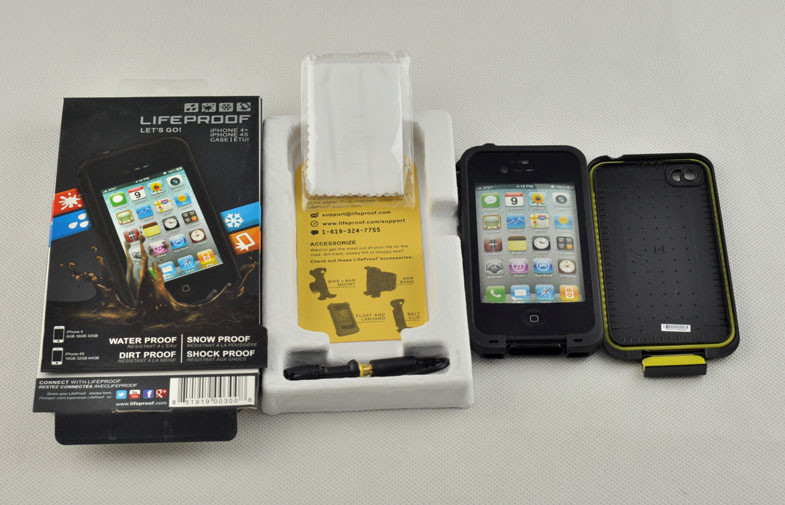 Shock Proof Black Waterproof Cell Phone Case Lifeproof For Iphone 4