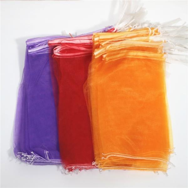 Drawstring Monofilament Mesh Potato Packaging Bags in Popular Red Color for B2B