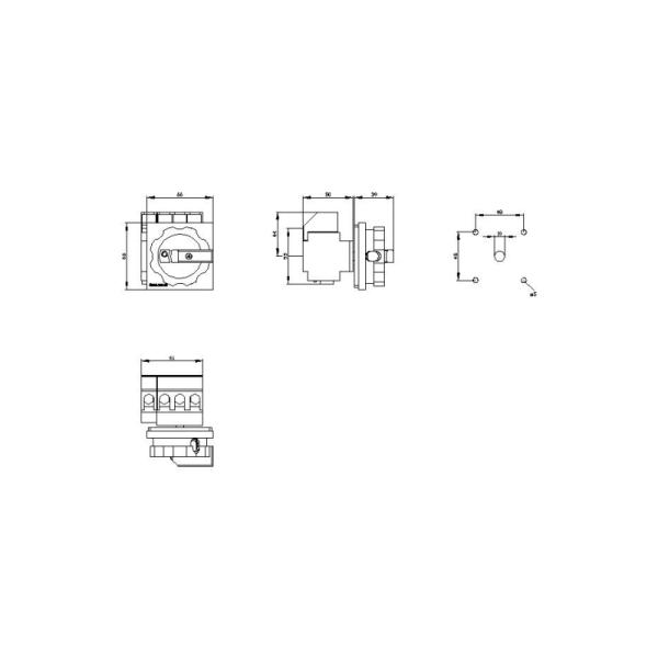 Siemens 3LD2203-1TL51 Isolation Switch Fixed Rotary Drive Front for Durable Isolation