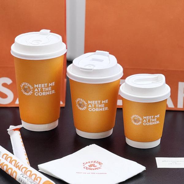 Disposable coffee cup customized 4oz 6oz 8oz 10oz 16oz 18oz single and double walled coffee paper cup with lid