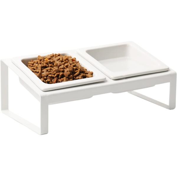 Ceramic Dog Cat Food and Water Bowls Set for Small Size Dogs and Cats