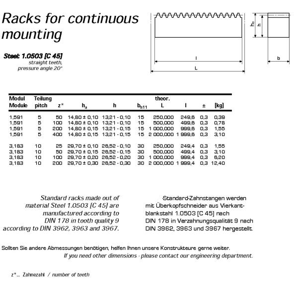 Transmission Spare Parts CNC Machined Racks