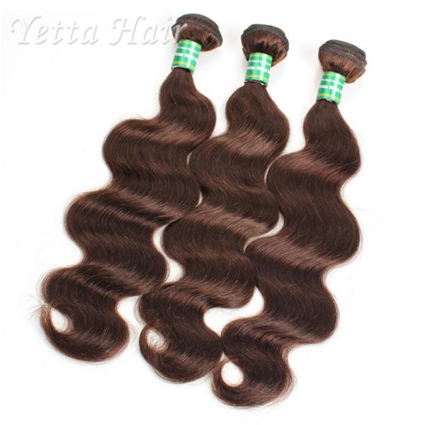 Dark Brown Real Body Wave Human Hair Weave , Natural Remy Curly Hair Extensions