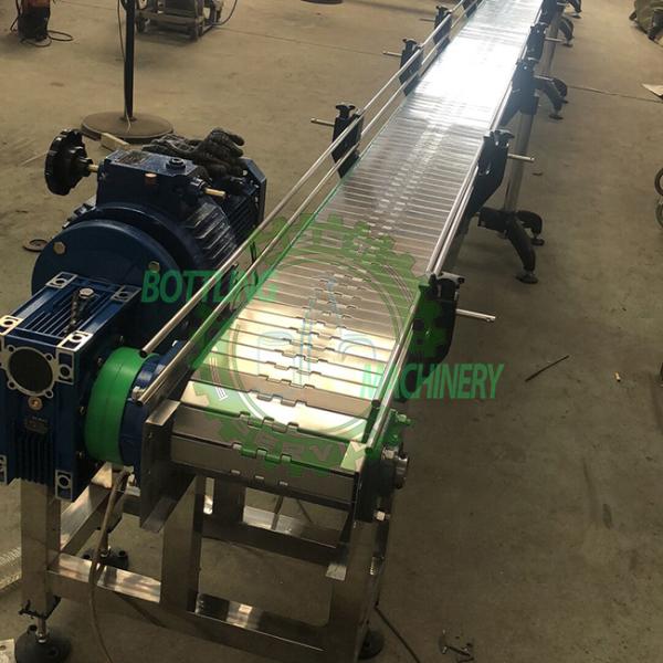 Speed Adjusted Stainless Steel Chain Belt Conveyor For Bottle Filling Line