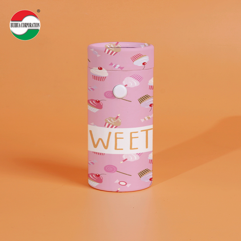 Child lock Custom Printed Eco-Friendly Bio-Degradable Kraft Paper Canisters Cardboard Containers Lids Custom Logo