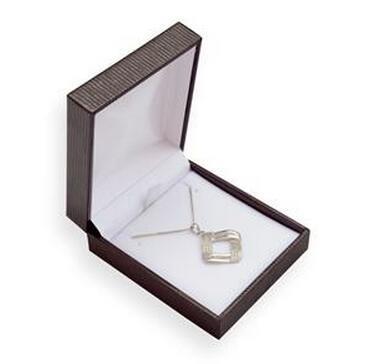 Red Leatherette Jewelry Pendant Box , White Insert Small Plastic Boxes For Jewellery