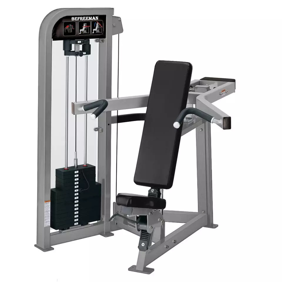 Commercial Shoulder Press Machine with 80KG Weight Stack, Foldable Seated Shoulder Press and Wooden Box Package