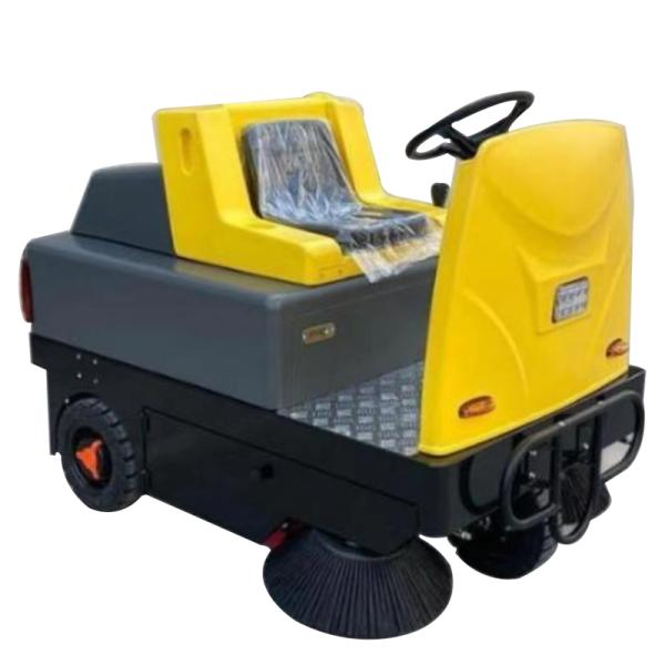 Pure Electric Portable Ride On Floor Sweeper Cleaning Machine With Automated Dustbin