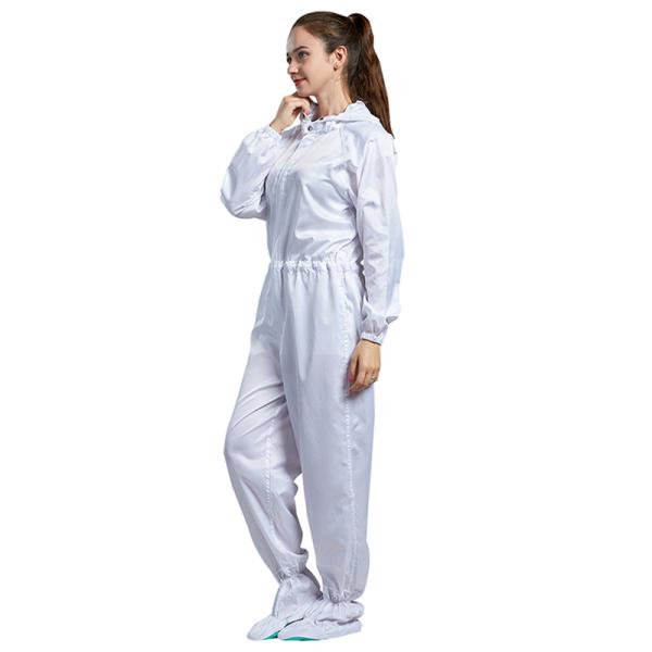 Four - Piece Snap Cleanroom Suit Unisex S~4XL Antistatic Dustproof Autoclavable Customized Blue / White HanYang Clean