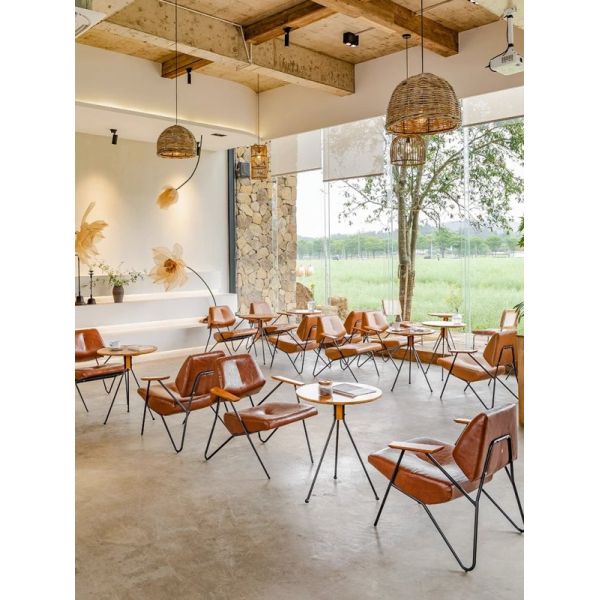 Commercial Coffee Shop Table and Chair Combination Negotiation Area Music Restaurant Leisure Chair Furniture