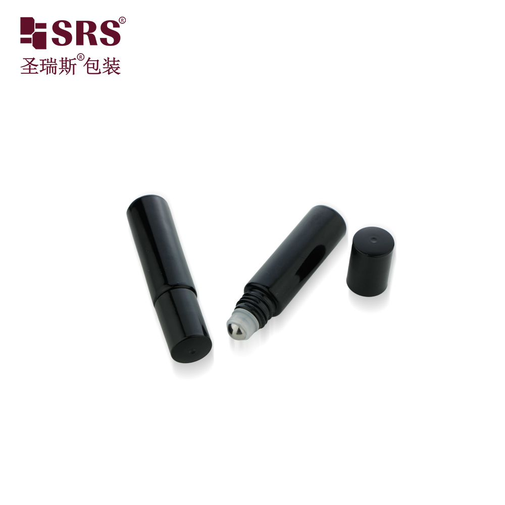 BLPM 10ML Empty Black Glass Roll On Bottle For Essential Oil No Leakage