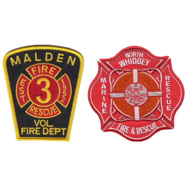 OEM Design Shaped Twill 4in Fire Station Patches Iron On Badges