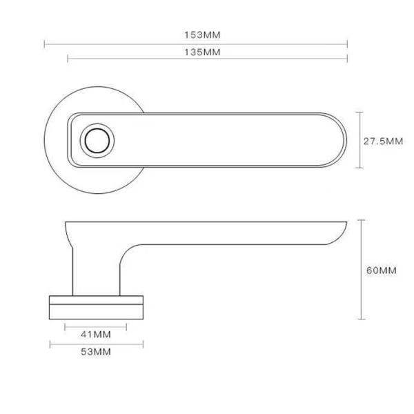 ROHS Smart Handle Door Lock DC 6V Zinc Alloy Electronic For Apartments