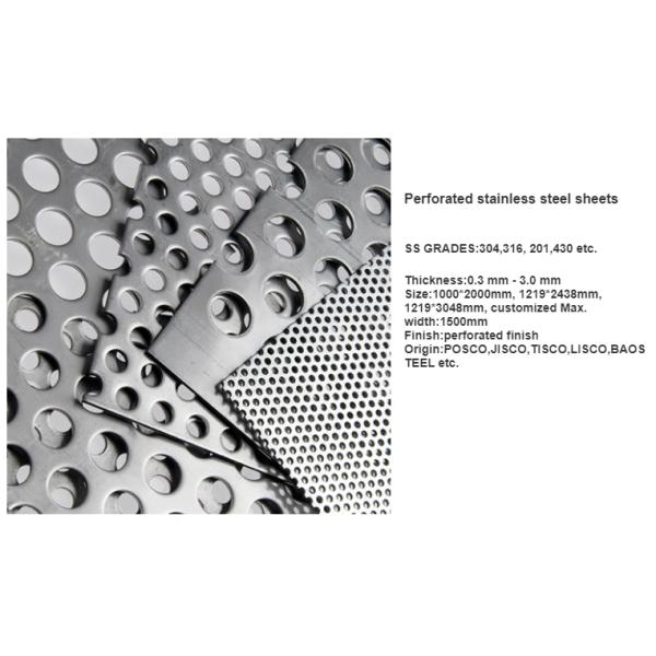 2B Finish 304 Perforated Stainless Steel Sheet Metal Partition Customized