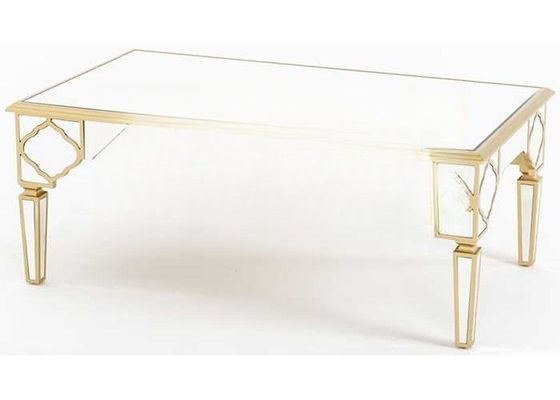 Silver Mirror MDF Coffee Table with 115X65X45CM Dimensions for Living Room