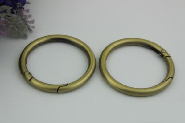 Metal hardware 38MM hanging brush anti brass spring ring o ring for handbag