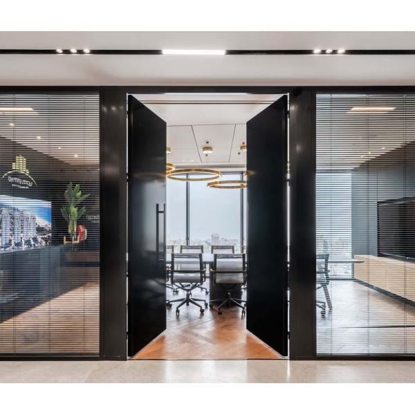 Custom Aluminum Frame Glass Doors 5-12mm Clear Tempered