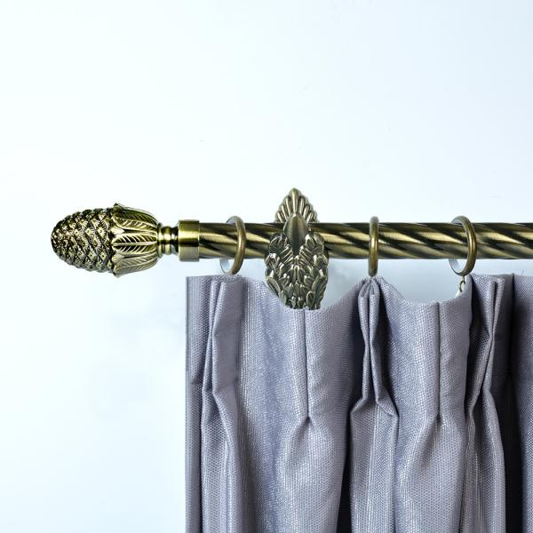 28mm curtain pole brass pineapple curtain finial Morocco market double metal curtain poles