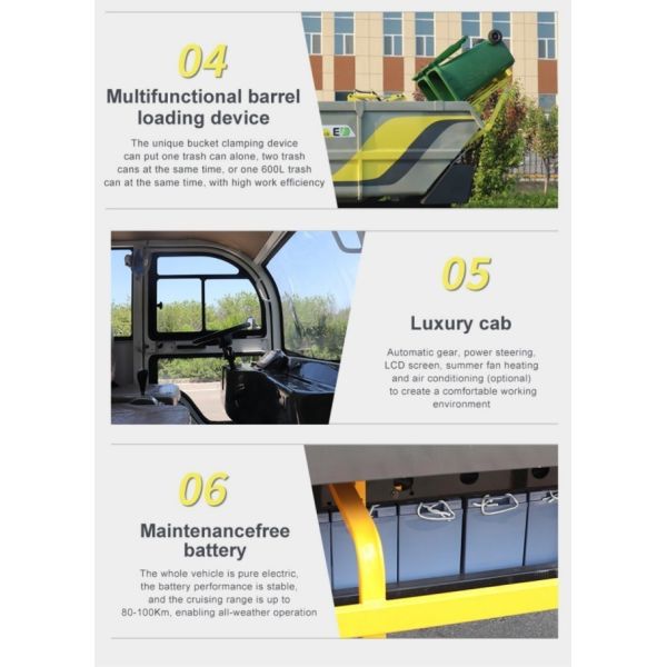 3.5CBM Organic Pure Electric Swill Kitchen Food Garbage Waste Collection Vehicle Truck