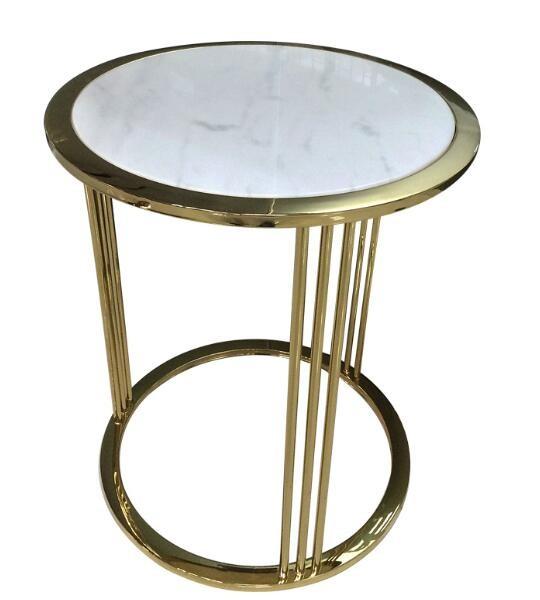 stone top stainless steel metal side table/End table/coffee table for hotel furniture,casegoodsTA-0082