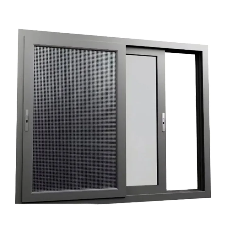 Tinted glass aluminium frame three track hurricane impact double glazed aluminum sliding windows for Villa