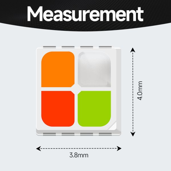 1W Power RGBW 4 Colors SMD LED Chip 3838 RGBW LED 4-in-1 LED Dimmable Full Color Gamut Spectrum SMD for LED Strip Light for Ambient lighting Similar bridgelux