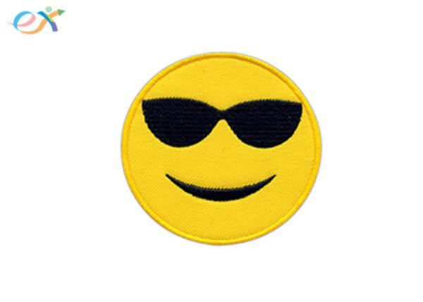 Twill Material Iron On Embroidered Patches DIY Jeans Jacket Custom Emoji Smile