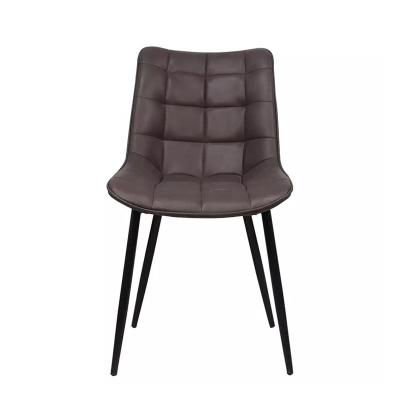 Comfortable Cushion PU Dining Chair Metal Frame Customized Color