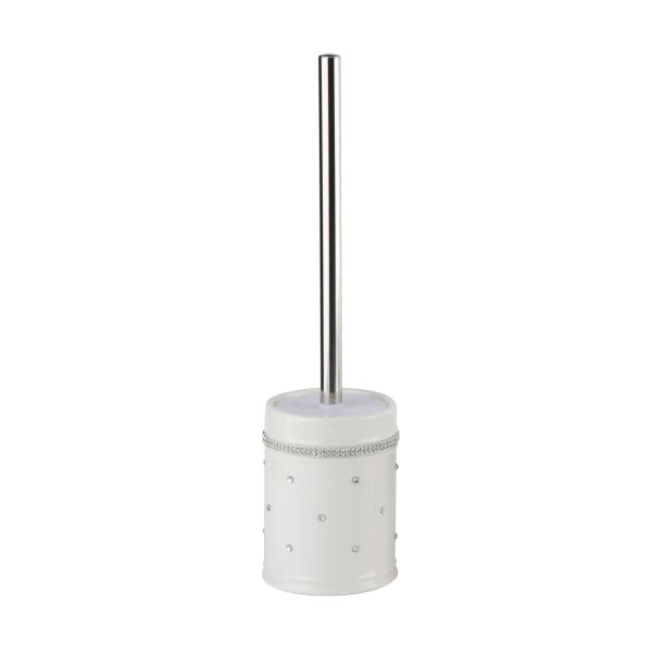 Round shape ceramic bathroom accessories set white color with acrylic decor bathroom countertop accessories