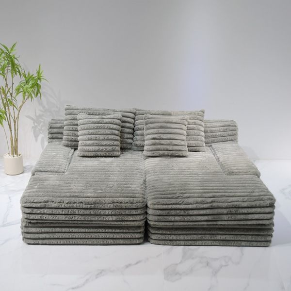 OEM Custom Vacuum Compressed Sofa Bed Modular Velvet High Density Sponge Apartment Hotel Villa Modern Leisure