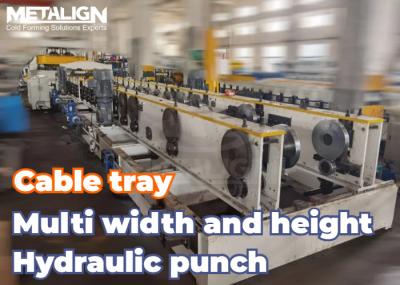Heavy Duty Cable Tray Forming Machine With Adjustable Width Dual Wall Structure And Hydraulic Punching