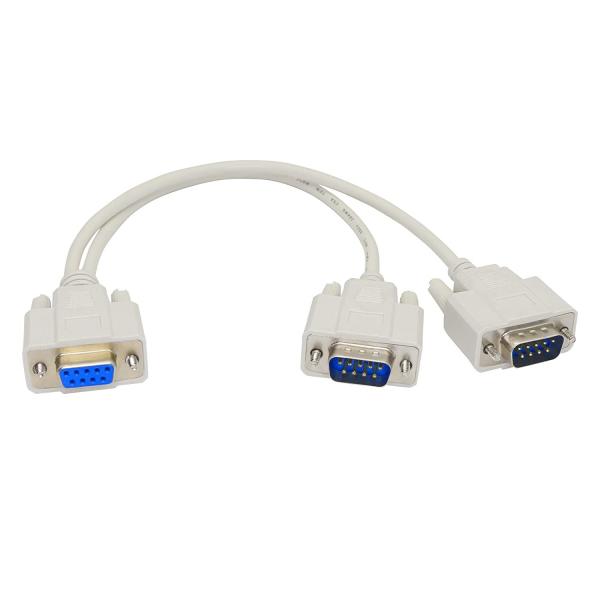 DB9 Y Splitter RS232 RJ45 Cable 30cm 9 Pin 1 Female To 2 Male Serial