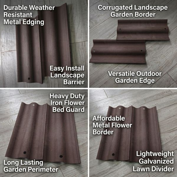 2.5 Pounds Corrugated Garden Lawn  Edging 0.5Mm 10 Feet Iron Garden Edging