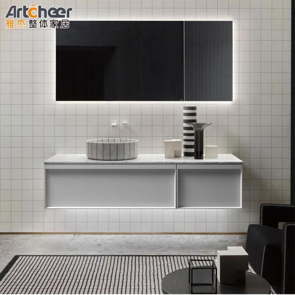 Ванная ванная установка 42 дюйма современный одновальный раковина гостиная плавучий настенный шкаф
