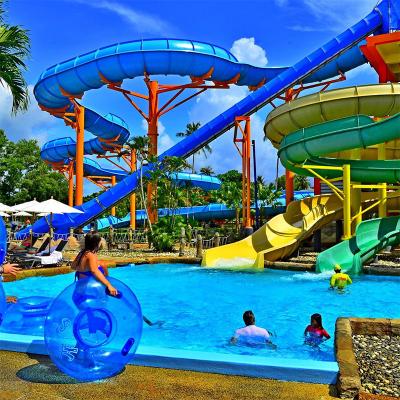 Adult outdoor water sport commercial aqua theme park equipment resort place custom fiberglass water slides group