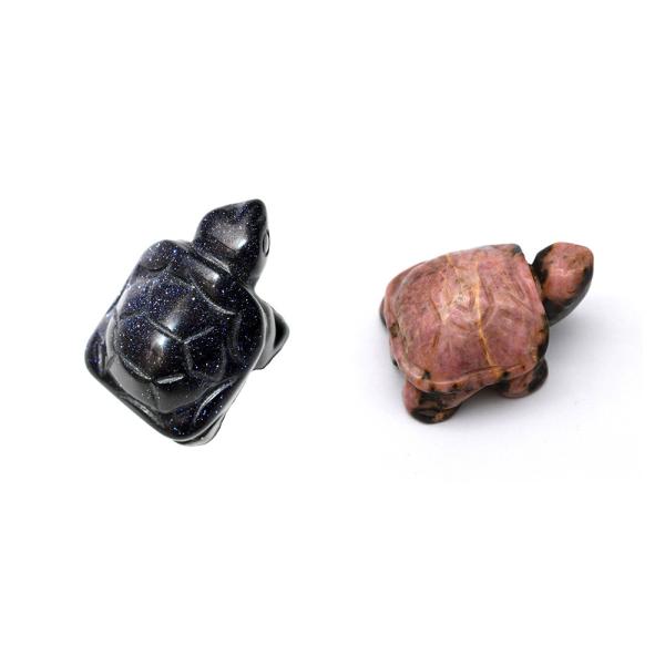 Client's Requirement Mysterious Blue Carved Turtle Mini Figurine for Holiday Home Decoration