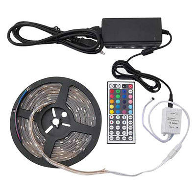 5M 5050 RGB LED Light Strip+ 44 Key Controller/Remote+LED Power Adaptor