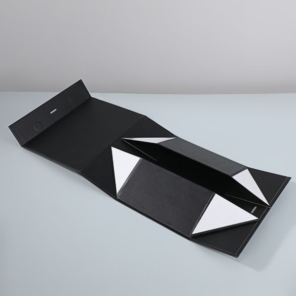 Custom Large Black Rigid One-Piece Foldable Flip-Top Gift Box – Premium Collapsible Packaging For Big-Size Gifts