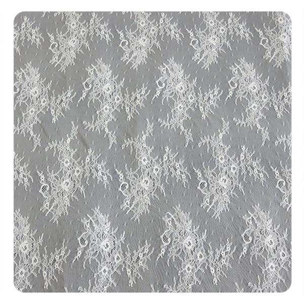 Eco friendly Dyeing Fabric , Flora Bridal Chantilly Nylon Lace With Nylon Material
