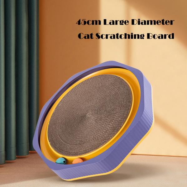 Wood Cat Scratcher Cardboard Oval Corrugated Scratch Lounge Bed Durable Cat Training Toy