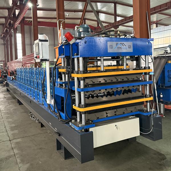 0.25-0.6mm Thickness Three Layer Roll Forming Machine 5.5Kw Main Motor Power