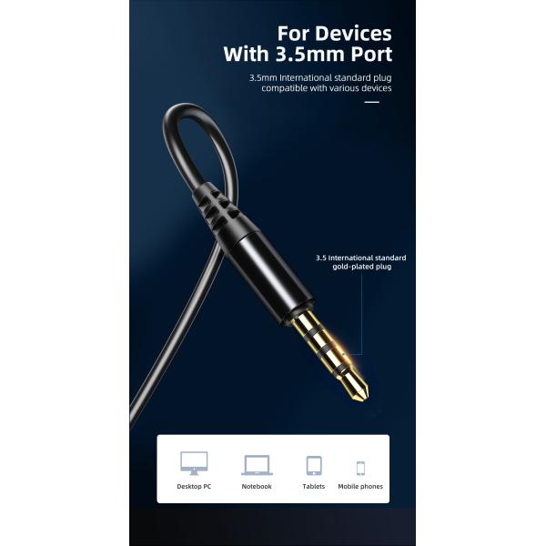 M15 auriculares con diafragma compuesto con cable 3.5mm PVC Mini auriculares