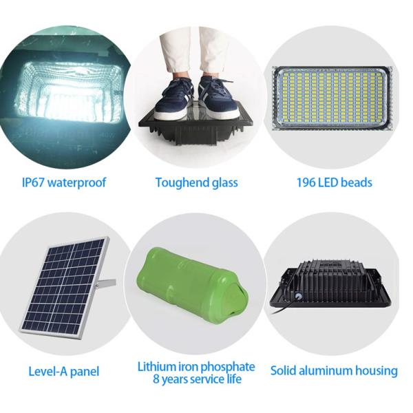 SMD Brightest Solar Flood Lights , Solar Powered Outdoor Flood Lights 50w 100w 200w 300w