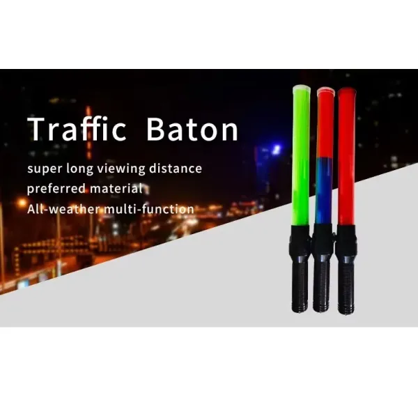 High-Intensity LED Traffic Baton Durable & Rechargeable Safety Signal Wand