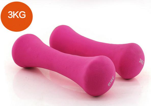 red pink blue purple green Bone Shaped women and children vinyl hand weight dumbbell