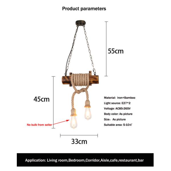 American Retro Attic Light Bamboo  Rope Chandelier(WH-VP-218)
