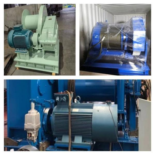 ворот голубого двойного ворота корабля барабанчика 380V морской электрический с нагрузкой лимитируемая объемом 500KN