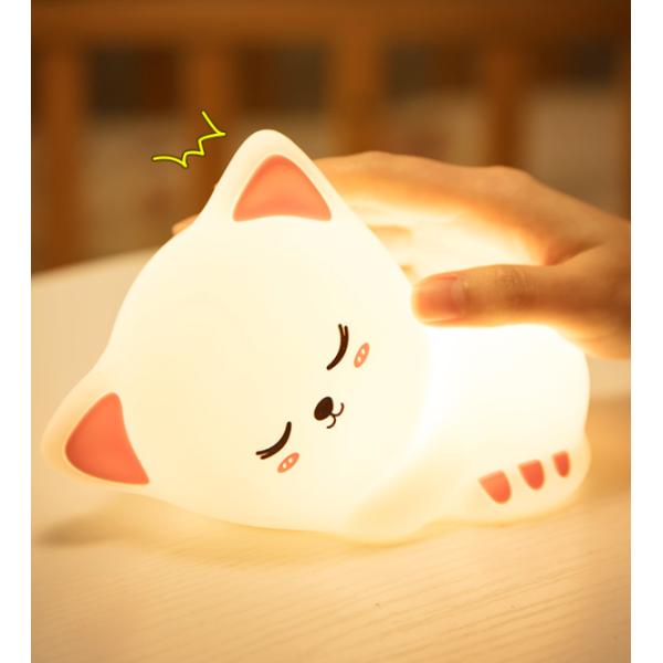 LED Silicone Cat Decompression Pat Light LED Night Light Sleep Night Light Bedside Light