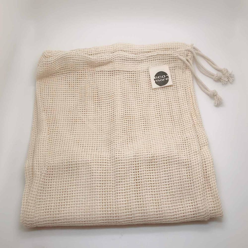 Логотипа ярлыка Drawstring сумка сетки хлопка многоразового органическая