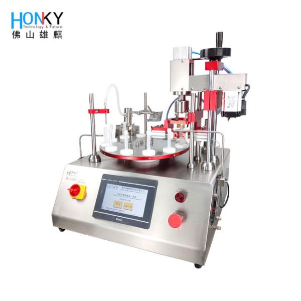 Desktop Semi-Auto Essential Oil Bottle Filling And Capping Machine With Ceramic Piston Pump High Precision For Cosmetic Oil Packing